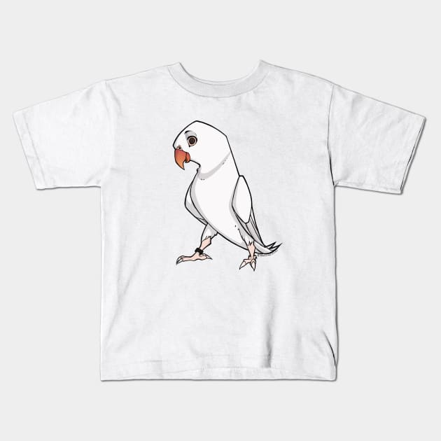 White parrot Kids T-Shirt by DrawingJules